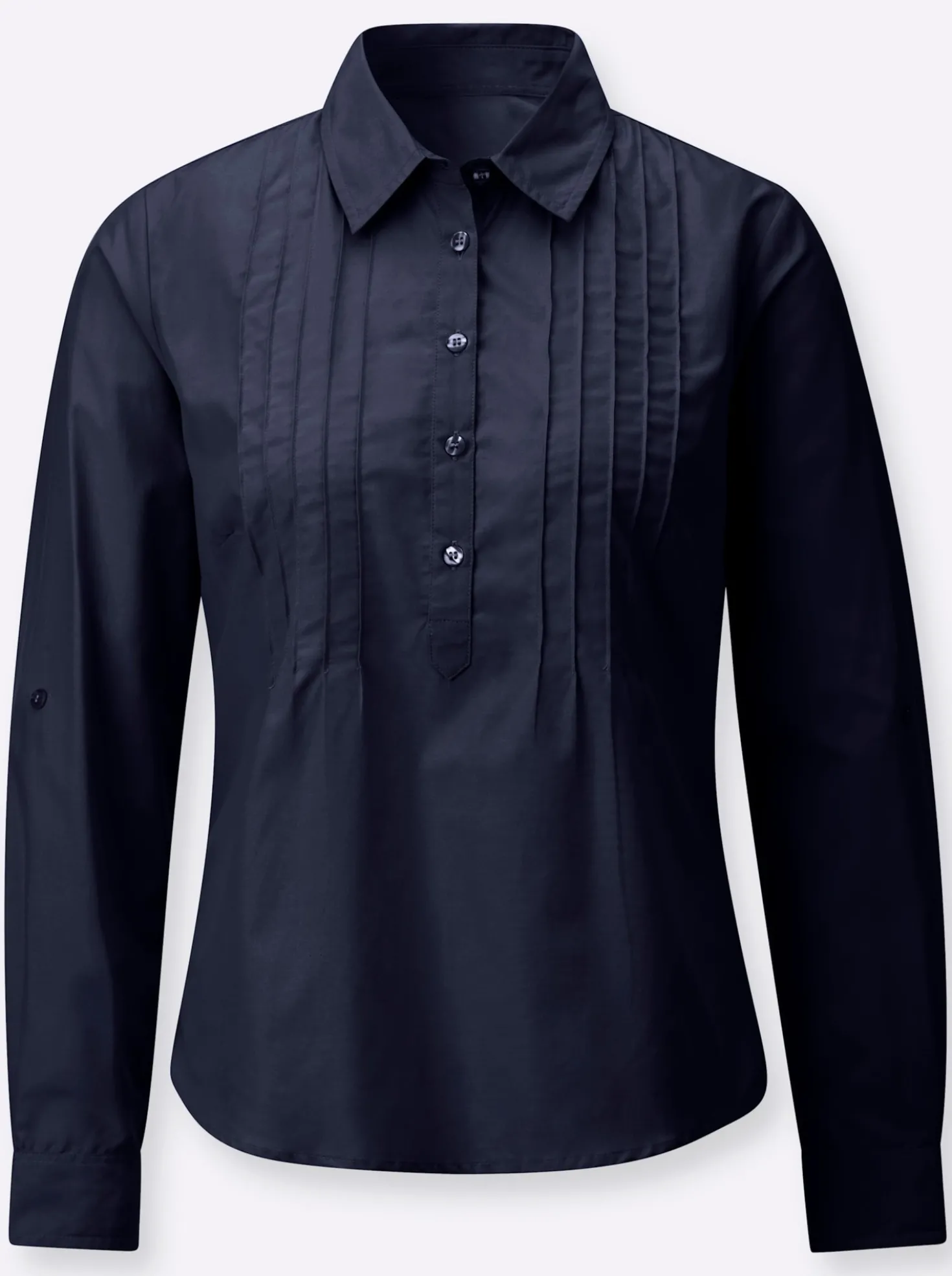 Hemdbluse mit krempelbaren Ärmeln