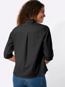 Hemdbluse mit krempelbaren Ärmeln