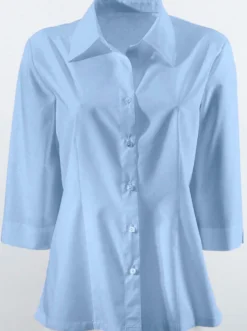 Hemdbluse mit 3/4-Ärmeln