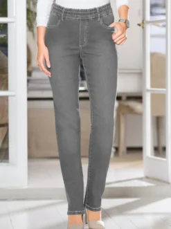 High-waist-Jeans mit hohem Rundum-Dehnbund
