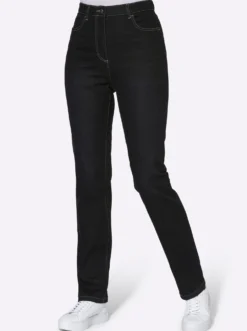 High-waist-Jeans mit innenliegendem Dehnbund