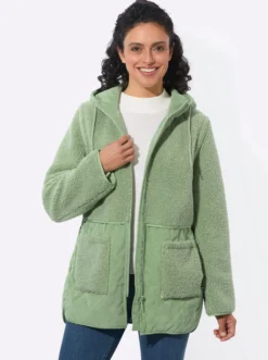 2-in-1-Jacke aus Teddyfleece und Cord
