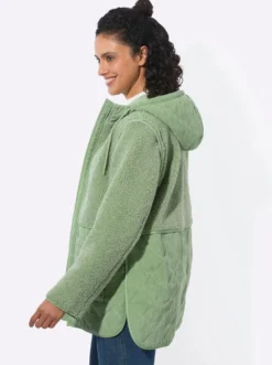 2-in-1-Jacke aus Teddyfleece und Cord