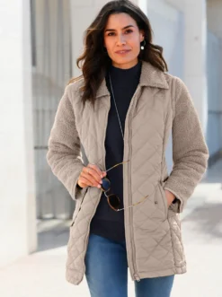 2-in-1-Jacke im Materialmix