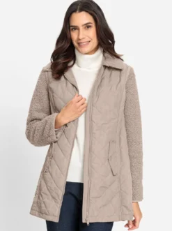 2-in-1-Jacke im Materialmix
