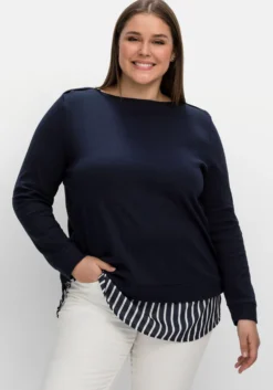 2-in-1-Langarmshirt in Layering-Optik
