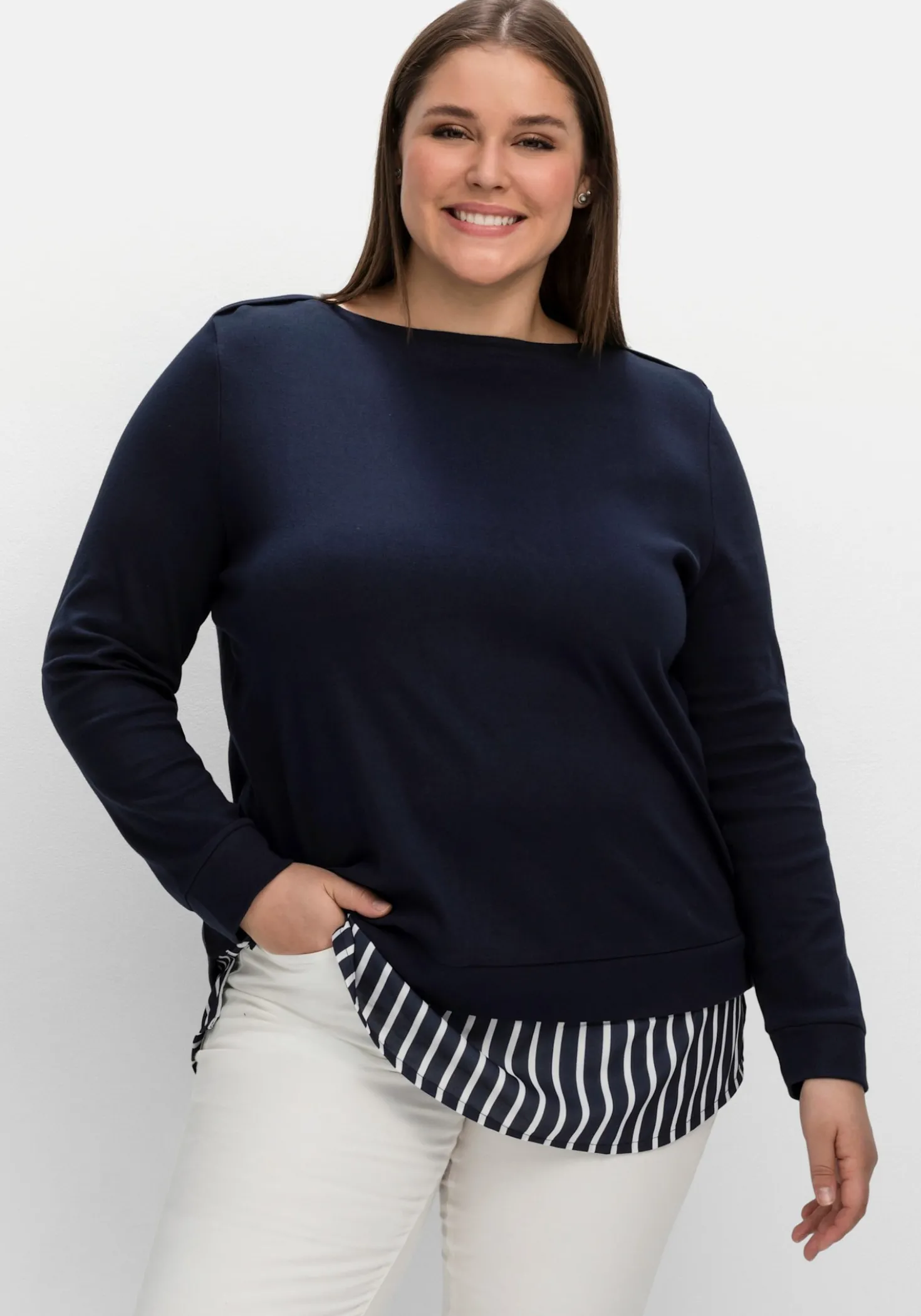 2-in-1-Langarmshirt in Layering-Optik