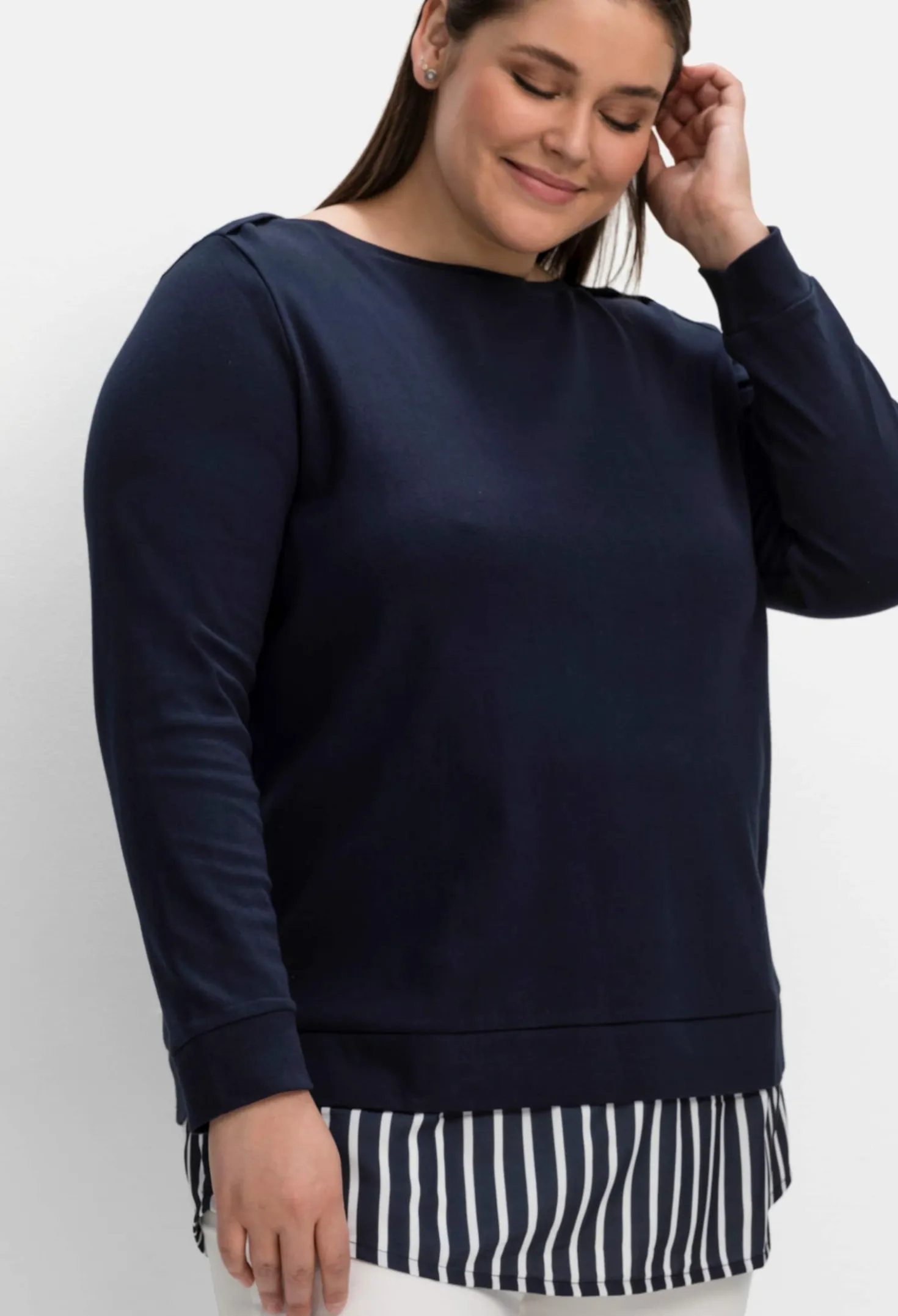 2-in-1-Langarmshirt in Layering-Optik