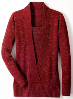 2-in-1-Pullover mit Schalkragen-Optik