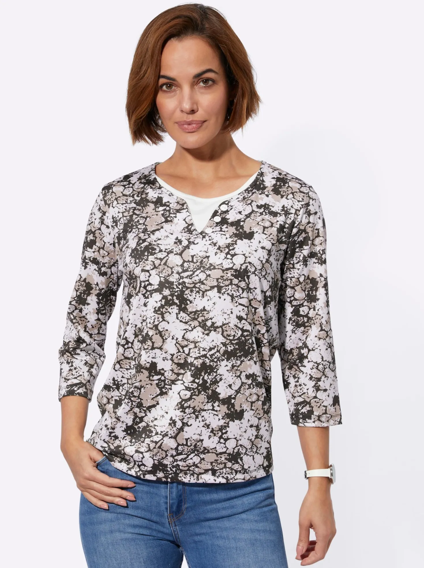 2-in-1-Shirt in formstabiler Jersey-Qualität