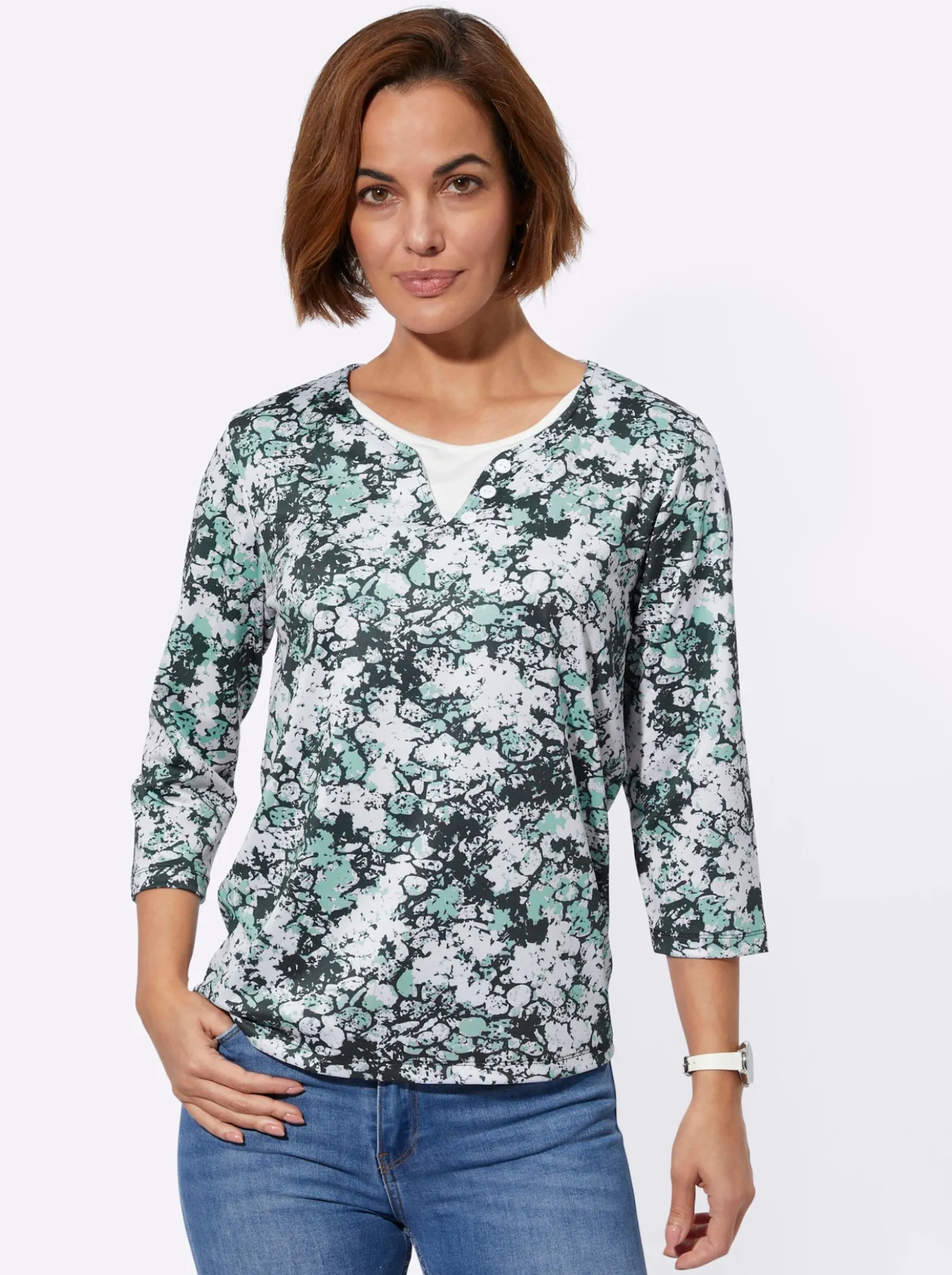 2-in-1-Shirt in formstabiler Jersey-Qualität