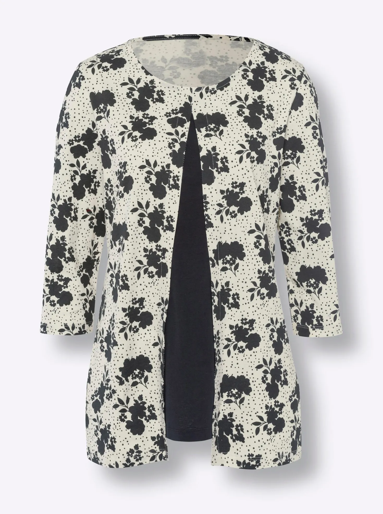 2-in-1-Shirt in längerer Form