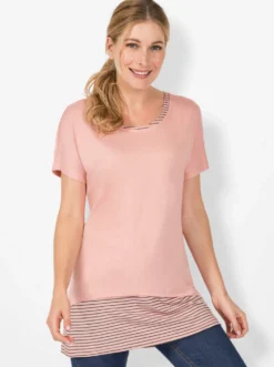 2-in-1-Shirt mit Ringel-Top