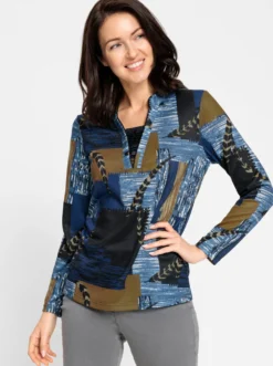 2-in-1-Shirt mit Stehkragen