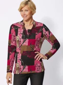 2-in-1-Shirt mit Stehkragen