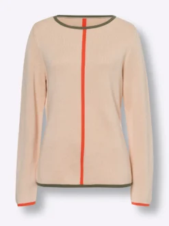 Jacquard-Pullover mit Kontraststreifen