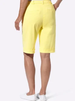Jeansbermudas mit Dehnbund hinten