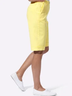 Jeansbermudas mit Dehnbund hinten