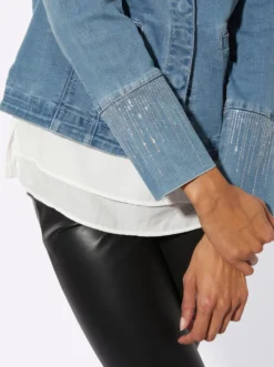 Jeansblazer mit verdeckten Druckknöpfen