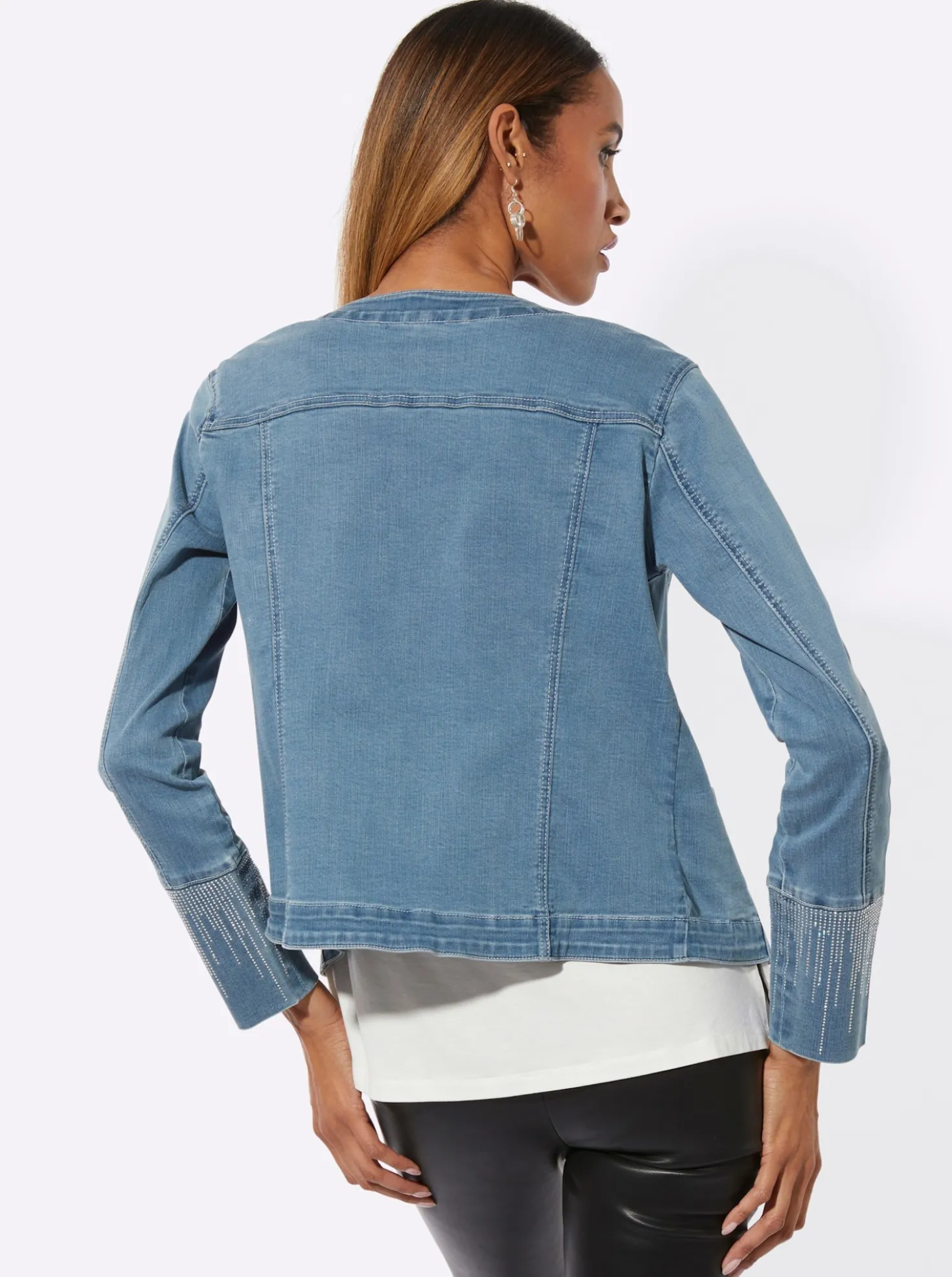 Jeansblazer mit verdeckten Druckknöpfen