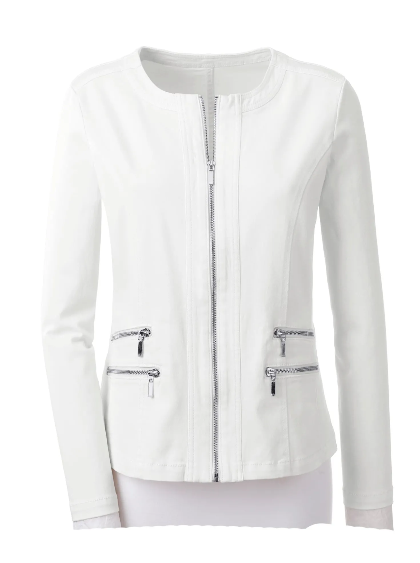 Jeansblazer mit Zier-Reißverschlüssen