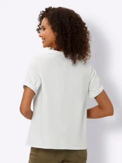 Jeansbluse mit Bubikragen