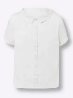 Jeansbluse mit Bubikragen