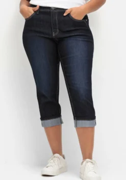 7/8-Jeans in schmaler Form, mit Kontrasttape