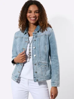 Jeansjacke mit Umlegekragen