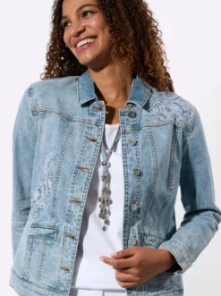 Jeansjacke mit Umlegekragen