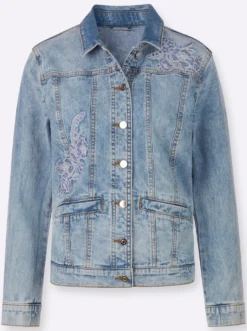 Jeansjacke mit Umlegekragen