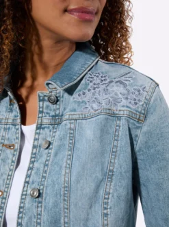 Jeansjacke mit Umlegekragen
