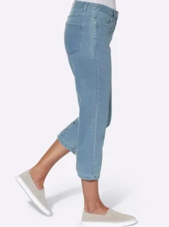 3/4-Jeans mit Bändchen-Verzierung