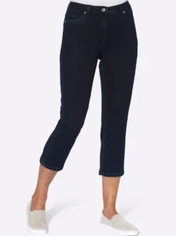 3/4-Jeans mit Bändchen-Verzierung