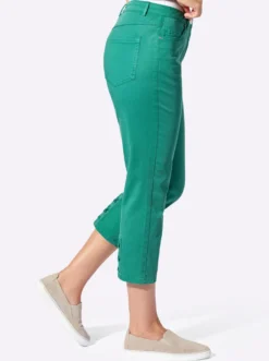 3/4-Jeans mit Bändchen-Verzierung