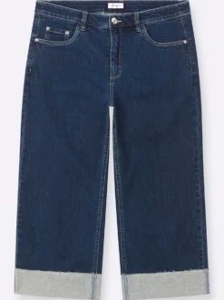 7/8-Jeans mit breitem Saum-Umschlag