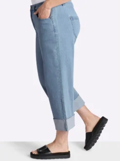 7/8-Jeans mit breitem Saum-Umschlag