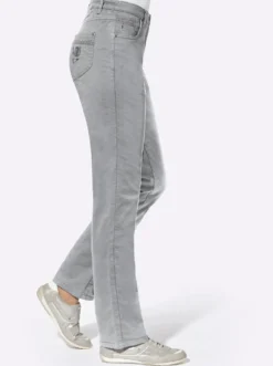 Jeans mit Metallplättchen-Deko
