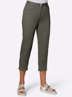 7/8-Jeans mit Schmuckknöpfen