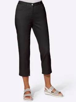7/8-Jeans mit Schmuckknöpfen