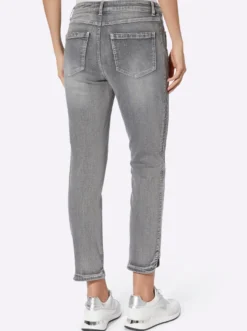 7/8-Jeans mit Ziersteinchen, seitlich