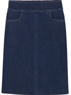 Jeansrock mit hoher Bundpatte