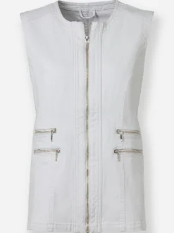 Jeansweste mit Rundhals-Ausschnitt