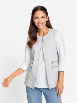 Jeansweste mit Rundhals-Ausschnitt