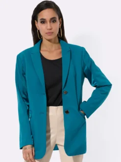 Jerseyblazer mit Schulterpolstern
