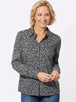 Jersey-Bluse in formstabiler Qualität