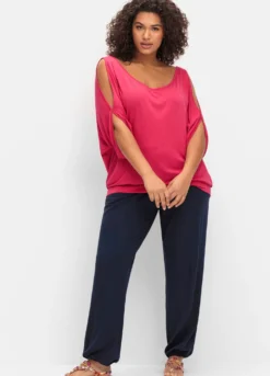 Jerseyhose mit Saum-Gummibündchen