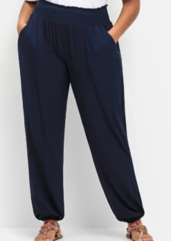 Jerseyhose mit Saum-Gummibündchen