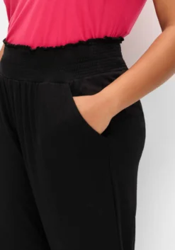 Jerseyhose mit Saum-Gummibündchen