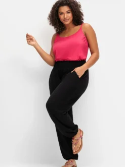 Jerseyhose mit Saum-Gummibündchen